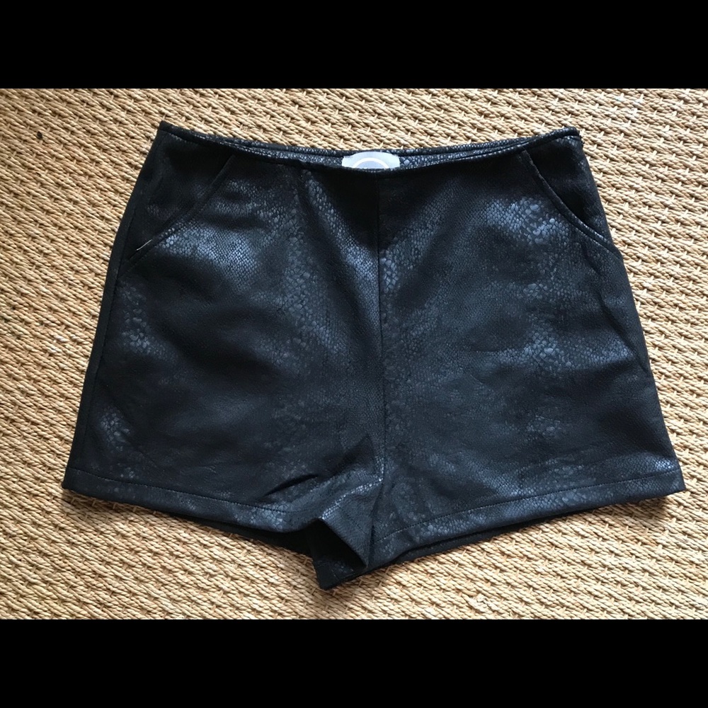 Lily Rain Boutique snakeskin black shorts